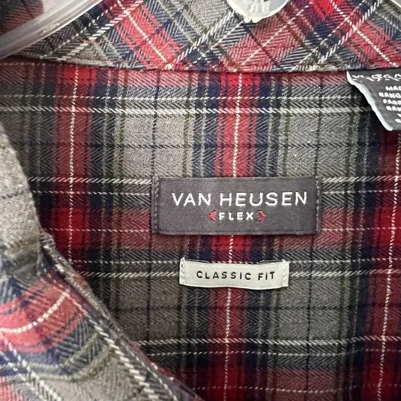 Men's Van Heusen Flex Shirt Classic Fit Plaid Size XL 17-17.5 - Picture 3 of 4